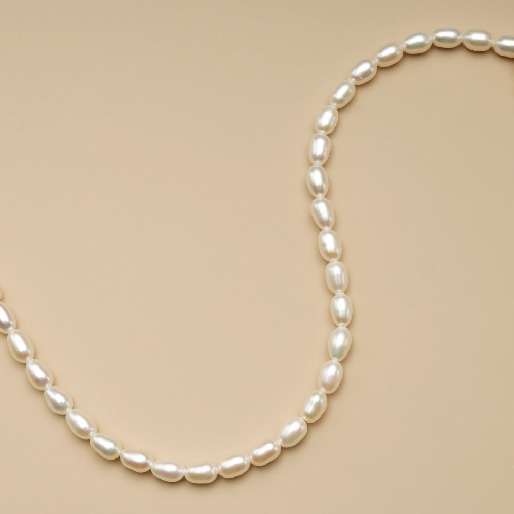 A string of 5mm freshwater pearls.