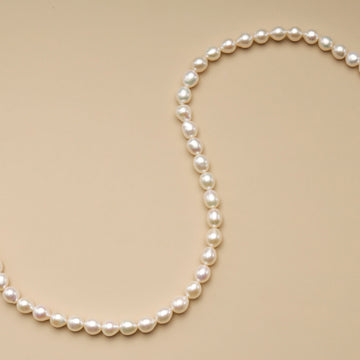 A string of 5mm freshwater pearls.