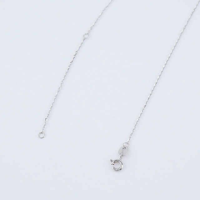 A silver spring clasp of necklace.