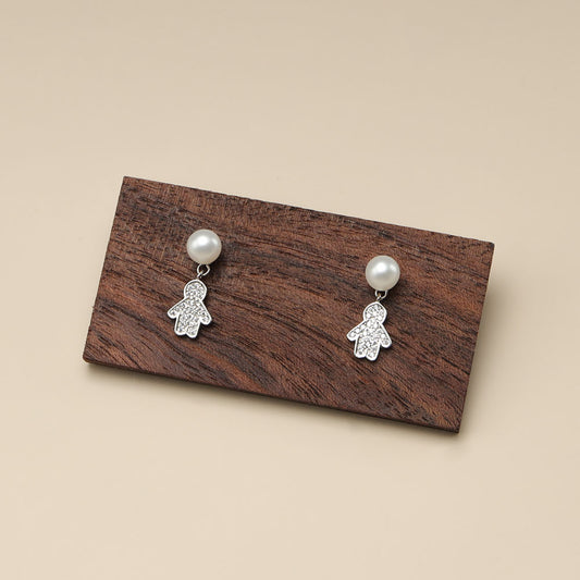 Gingerbread Man Pearl Earrings