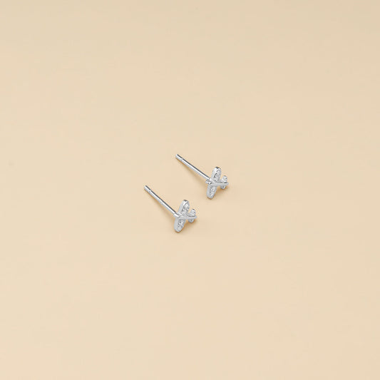 Tiny Airplane Stud Earrings