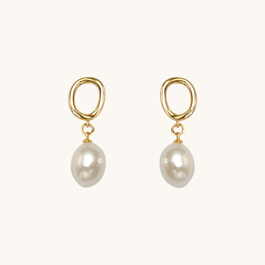 Mobius Baroque Pearl Dangle Earrings