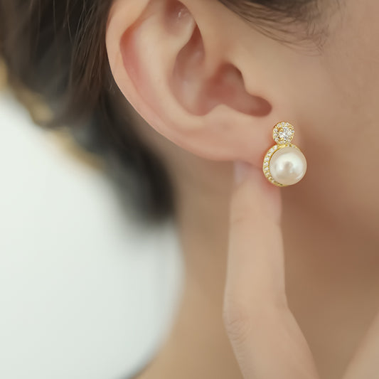 Rani Pearl Gold Plated Earrings