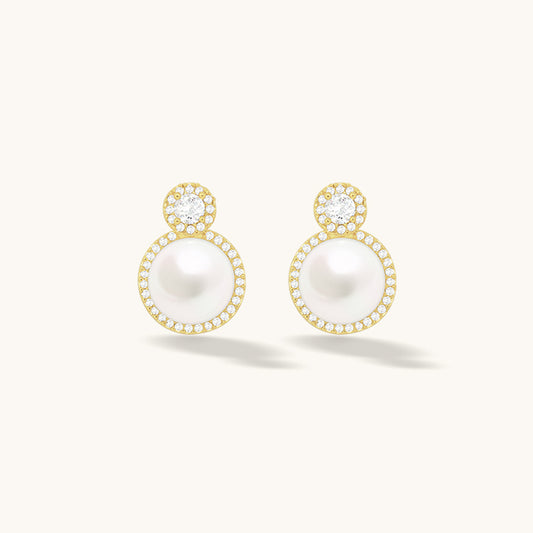 Rani Pearl Gold Plated Earrings