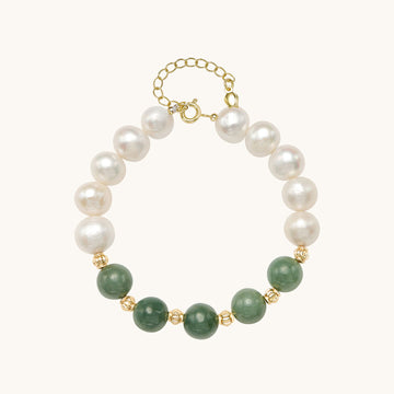 A green jade bracelet.