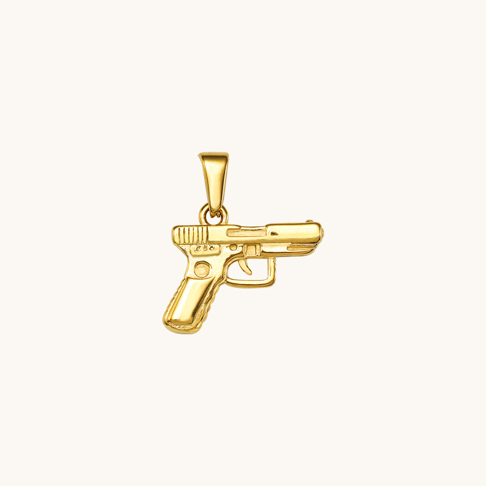 A gold gun charm.