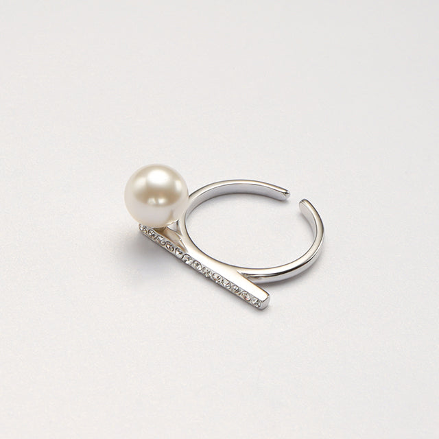 A handmade pearl ring.