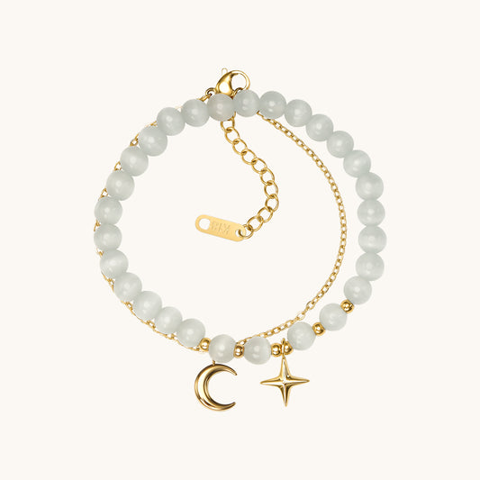 Moon and Star Opal Bracelet Set