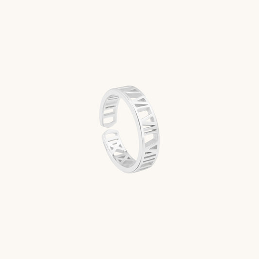 Roman Numerals Open Ring