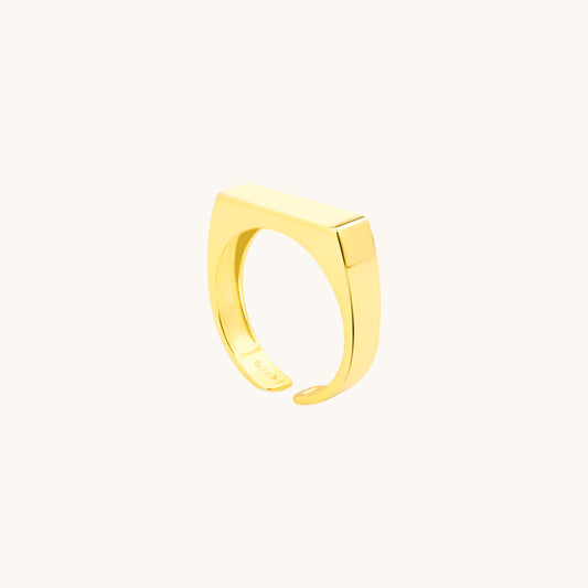 Unisex Block Open Ring