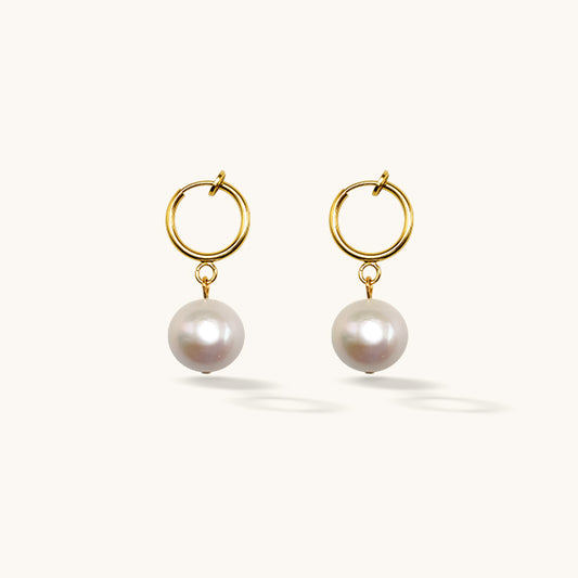 Simple Baroque Pearl Clip-Ons Earrings