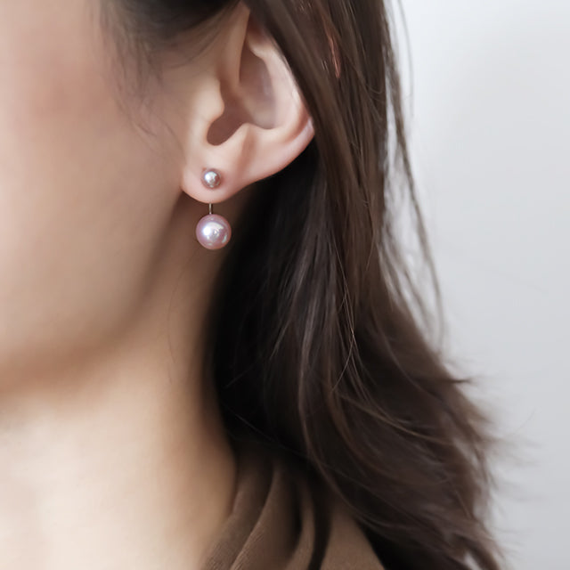 Purple pearl earrings for her.