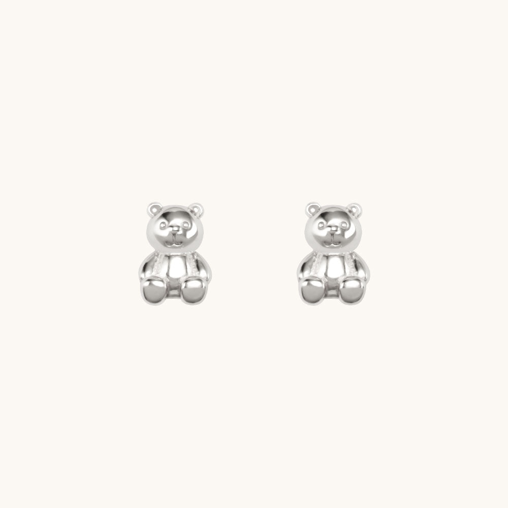 Silver bear earrings.