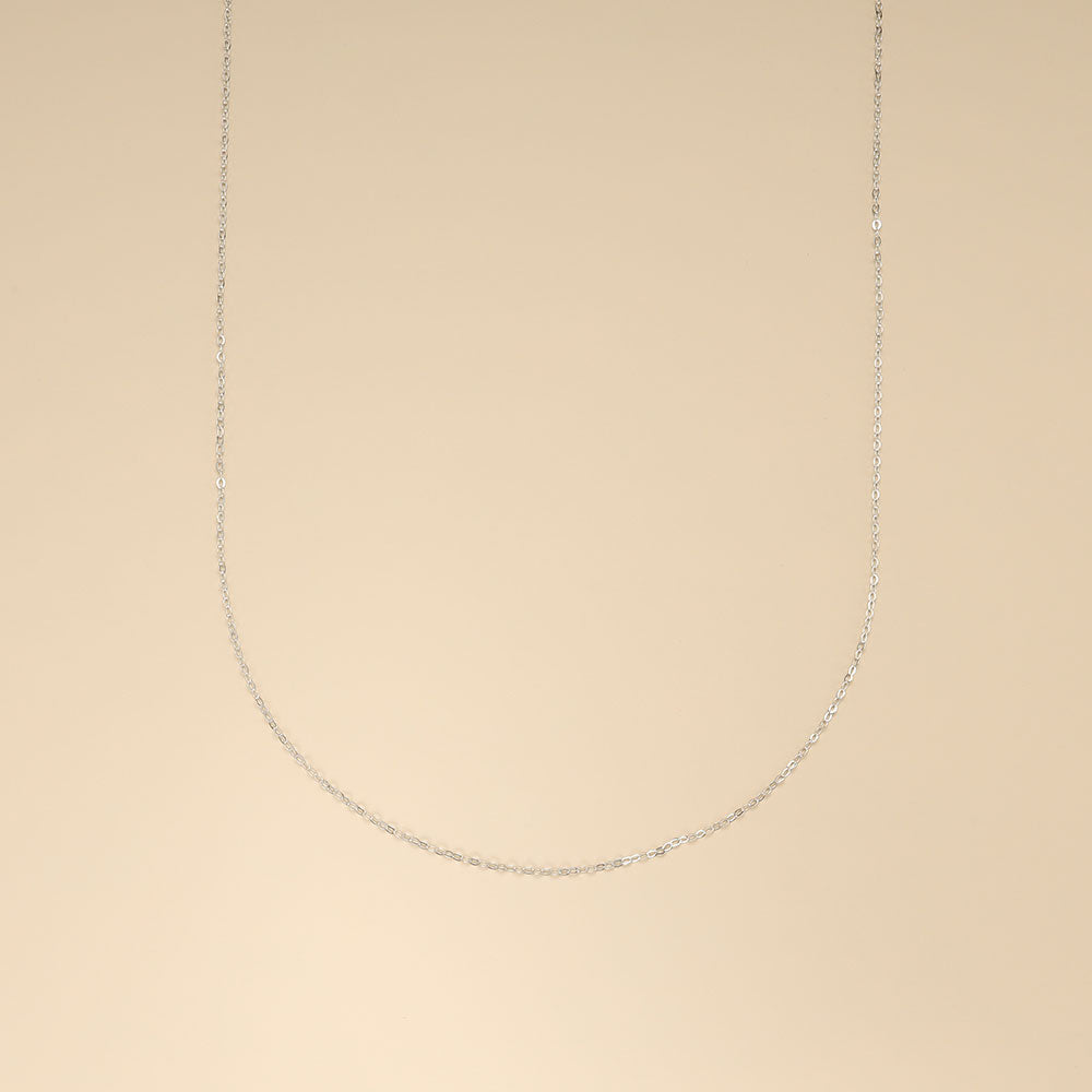 A thin silver chain.