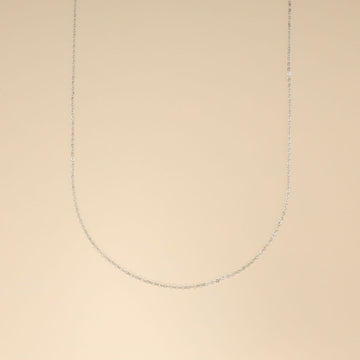 A thin silver chain.