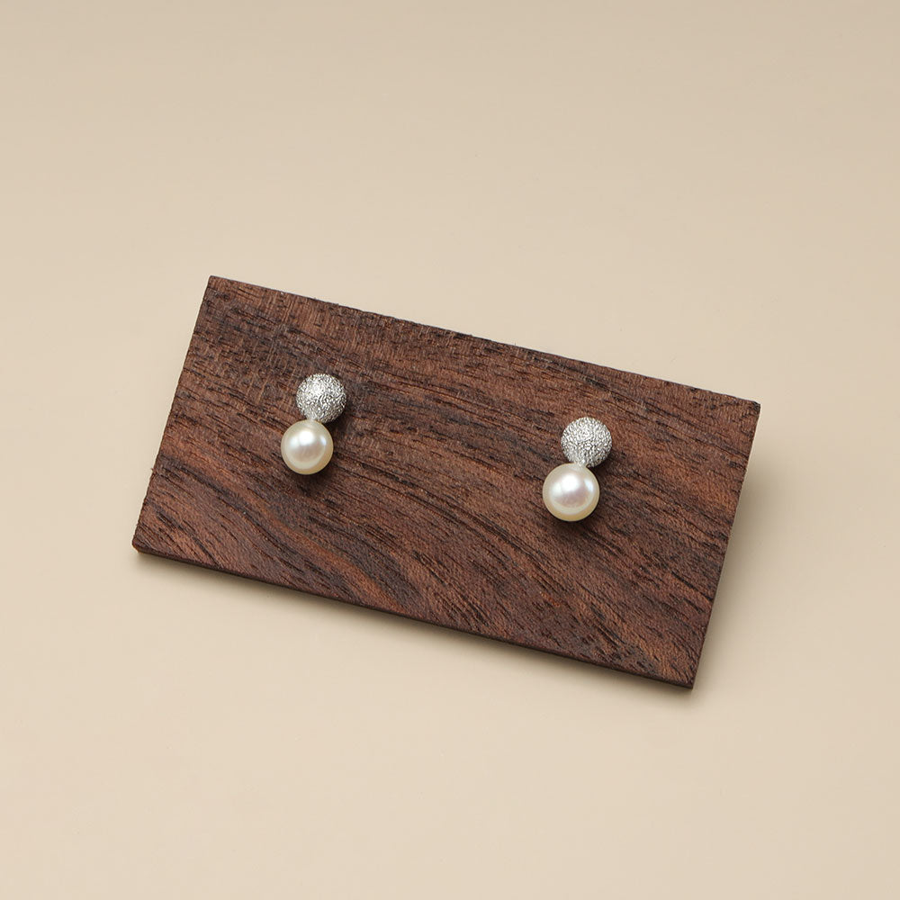 Silver sleeper earrings.