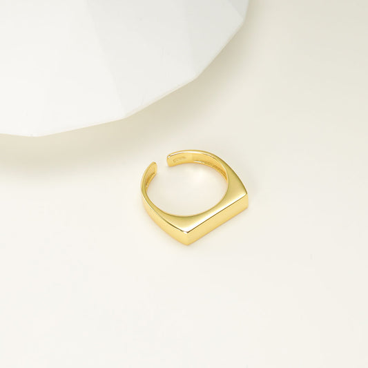 Unisex Block Open Ring