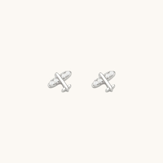 Tiny Airplane Stud Earrings