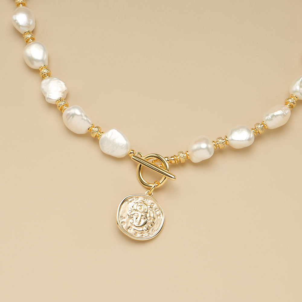 A vintage baroque pearl necklace.
